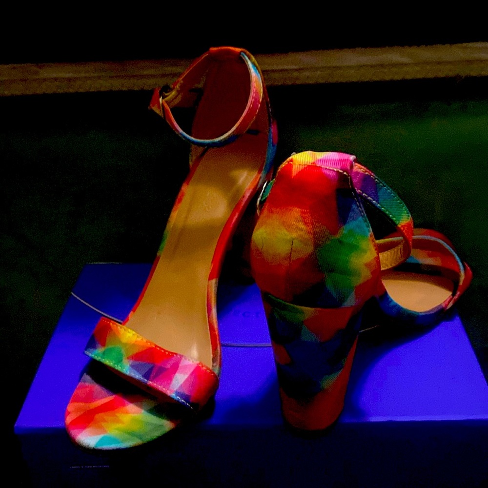 Multi-color block heels